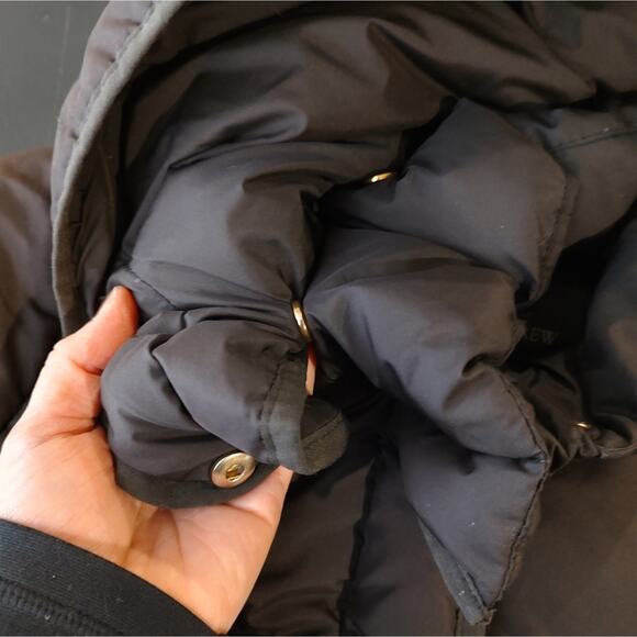 J. Crew Long 'Wintress Puffer' Jacket in Black Size Medium Petite - Picture 6 of 13